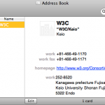 An hCard exported by Operator is automatically added to the address book