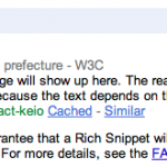 A preview of how rich snippet data may be incorporated into Google’s search results—in this example “Kanagawa Prefecture” and “W3C”